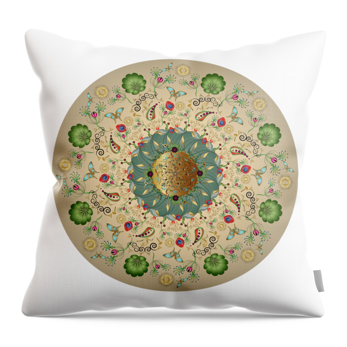 Mandala Throw Pillow featuring the digital art Circumplexical No 3670 by Alan Bennington