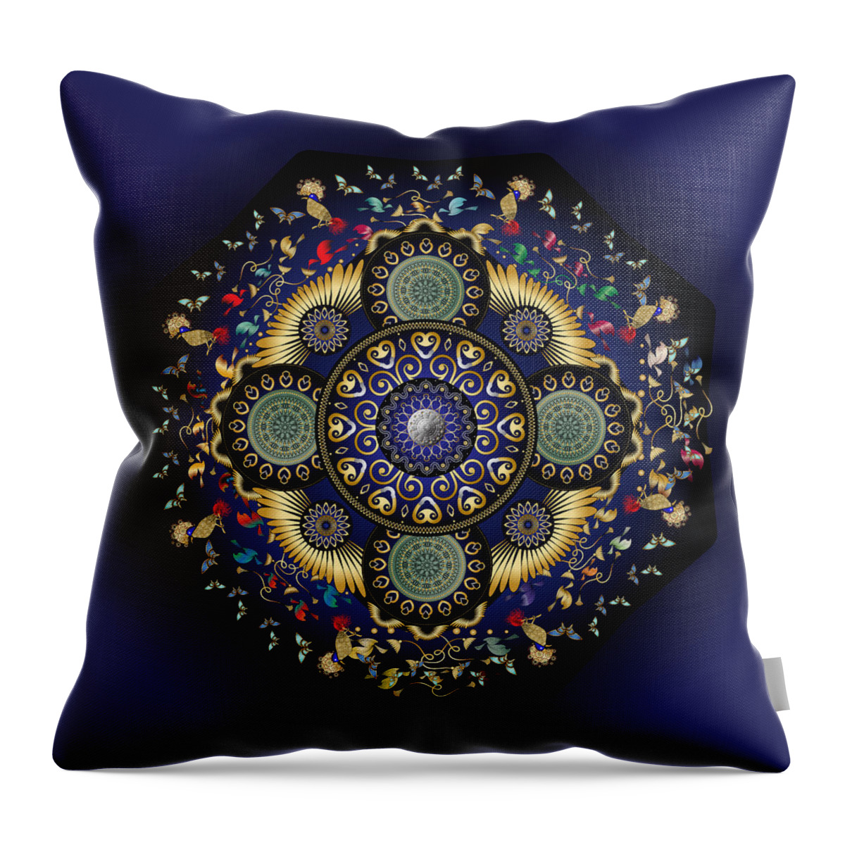 Mandala Throw Pillow featuring the digital art Circumplexical No 3798 by Alan Bennington