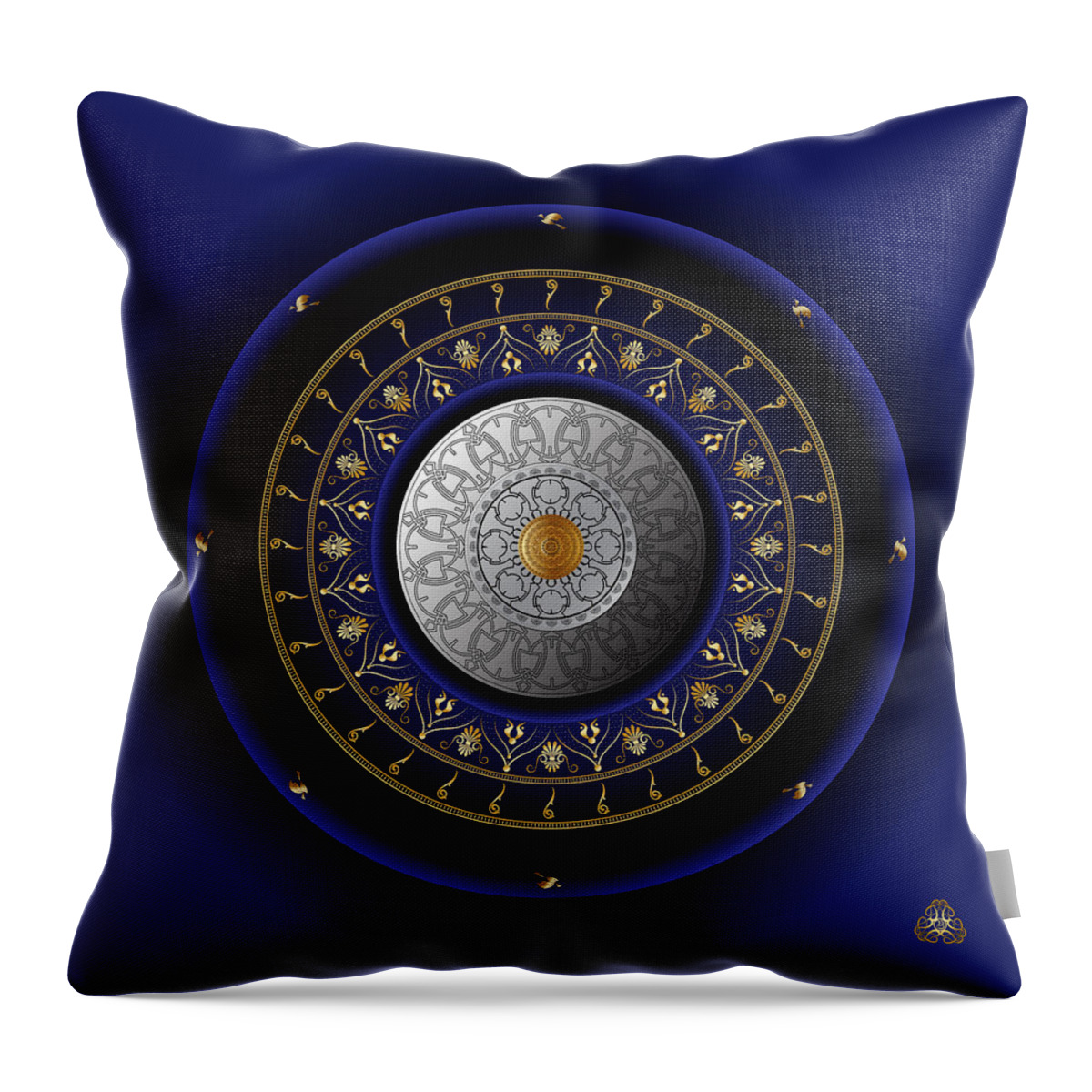 Mandala Throw Pillow featuring the digital art Circumplexical No 3977 by Alan Bennington