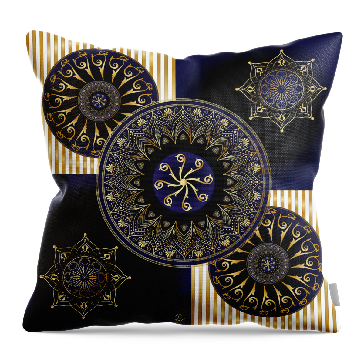 Mandala Throw Pillow featuring the digital art Circumplexical No 4047 by Alan Bennington