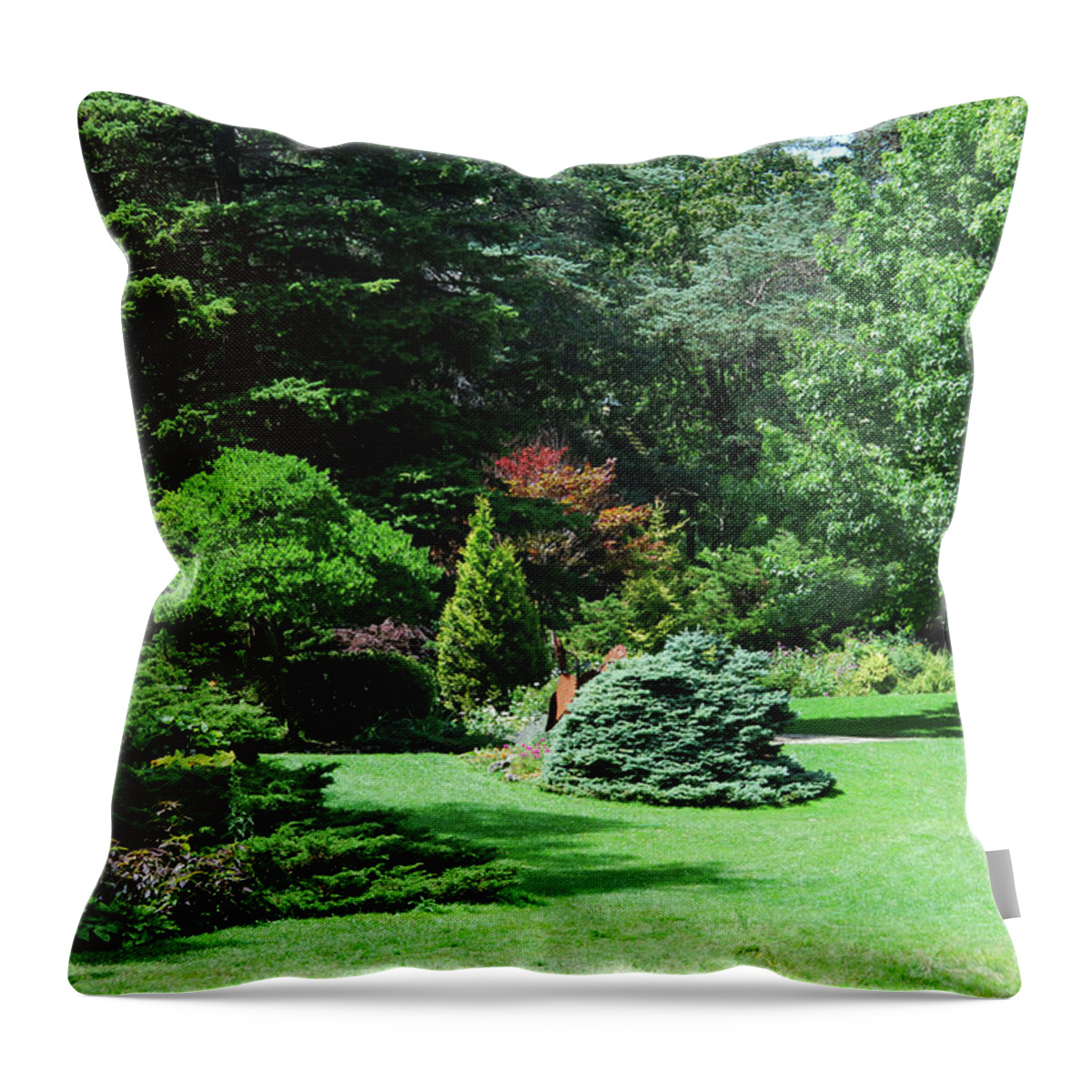 Gardening Throw Pillow featuring the photograph City Garden by Ee Photography
