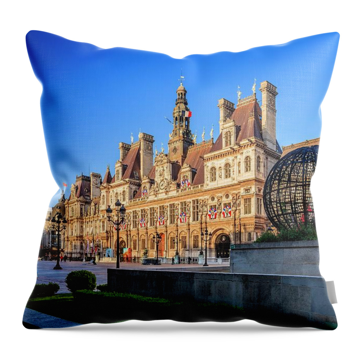 Estock Throw Pillow featuring the digital art City Of Paris by Alessandro Saffo