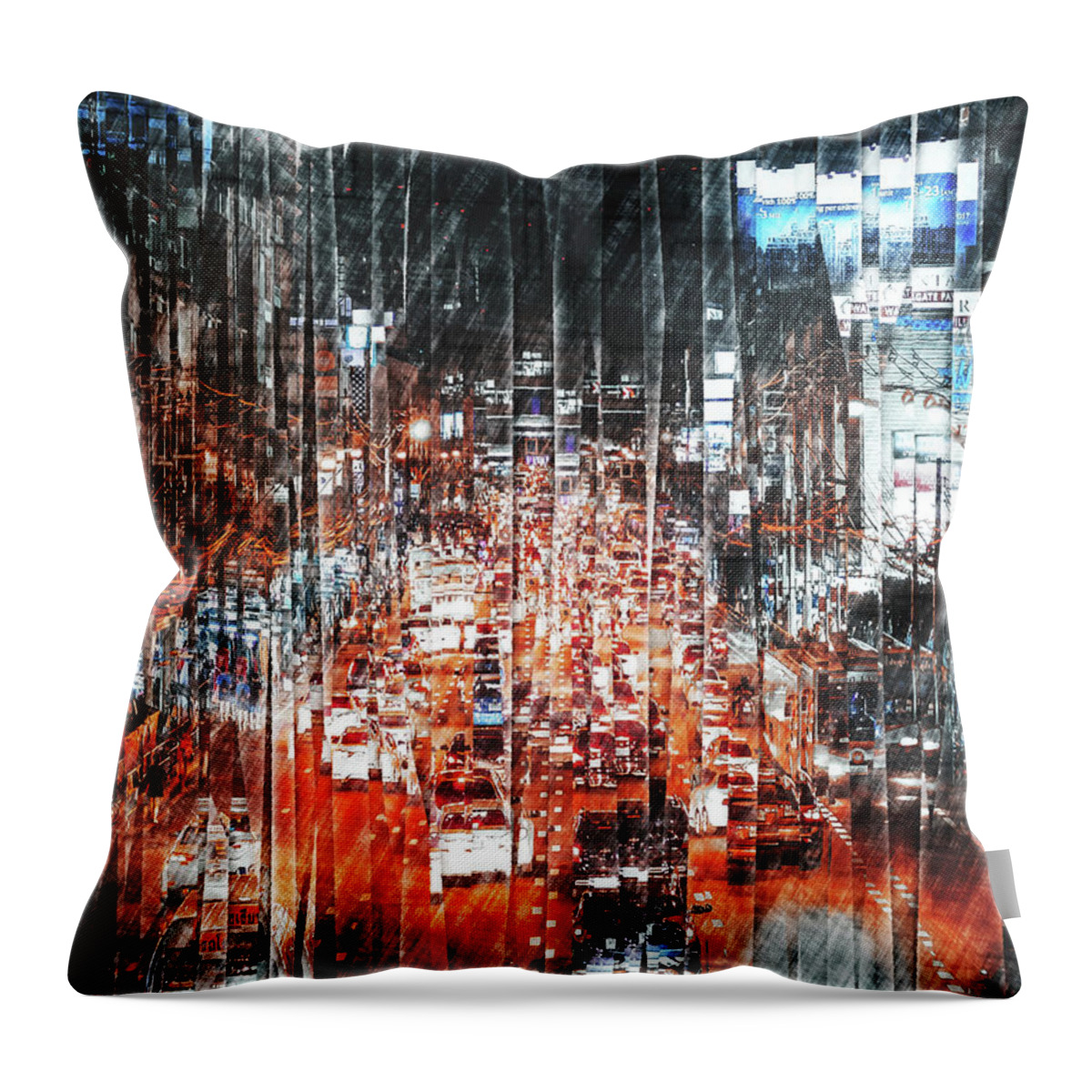 Traffic Throw Pillow featuring the digital art City Traffic by Phil Perkins