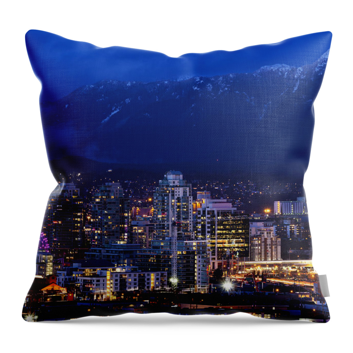 Outdoors Throw Pillow featuring the photograph City View With Science World by Walter Bibikow