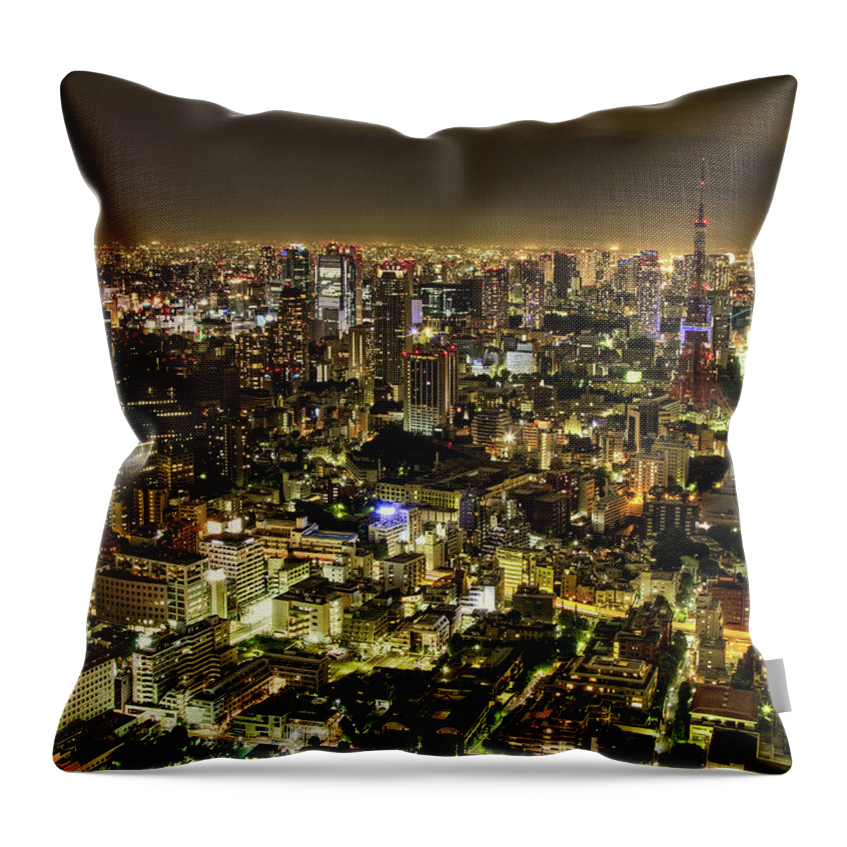 Clear Sky Throw Pillow featuring the photograph Cityscape At Night by Agustin Rafael C. Reyes
