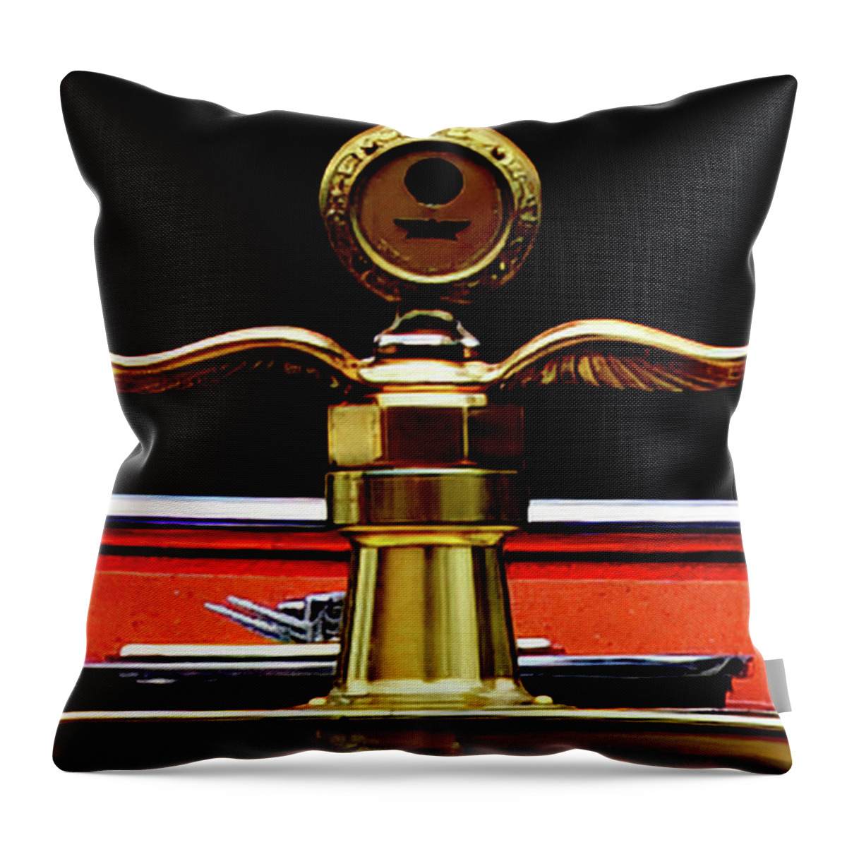 Hood Ornament Throw Pillow featuring the photograph Classic Hood Ornament by Cathy Anderson