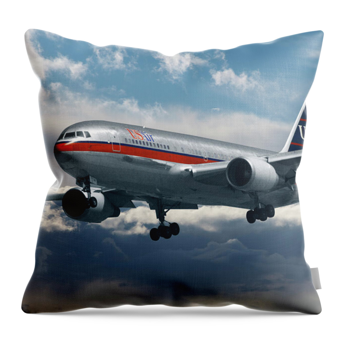 Us Air Throw Pillow featuring the photograph Classic US Air by Erik Simonsen