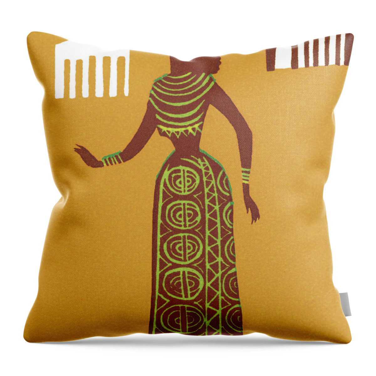 Adult Throw Pillow featuring the drawing Classic Woman in Costume by CSA Images