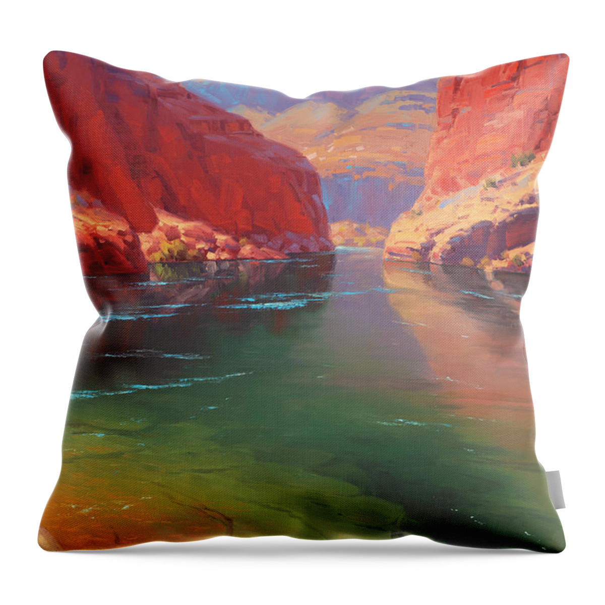 Grand Canyon Throw Pillow featuring the painting Clear Currents by Cody DeLong