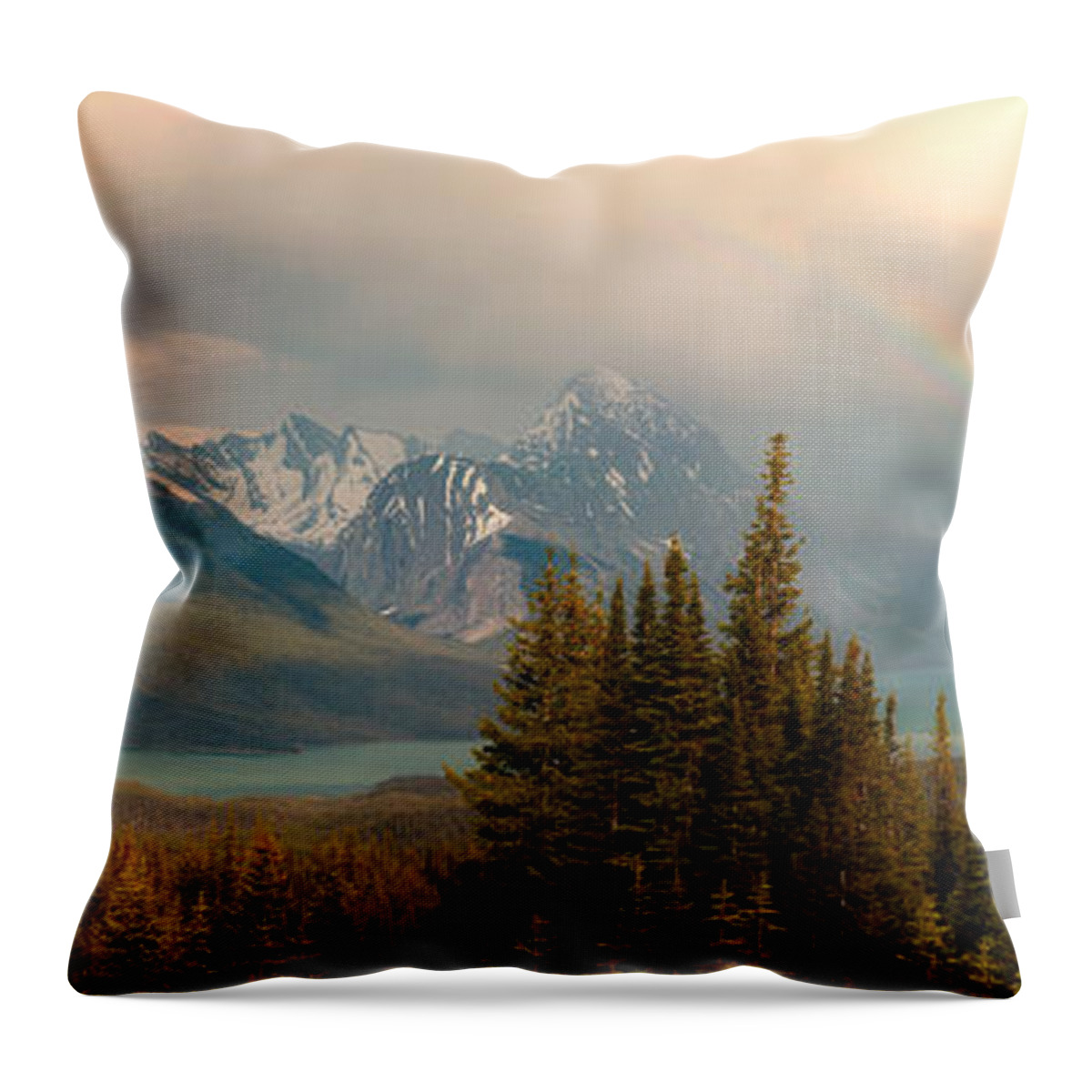 Jasper Throw Pillow featuring the photograph Clearing Storm Over Maligne Lake by Matt Hammerstein