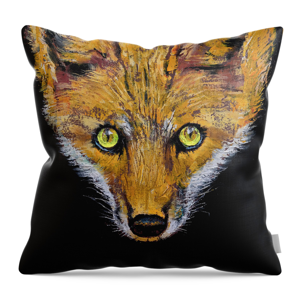 Fox Throw Pillow featuring the painting Clever Fox by Michael Creese