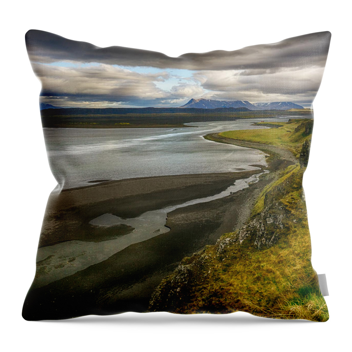 Iceland Throw Pillow featuring the photograph Cliffside by Amanda Jones