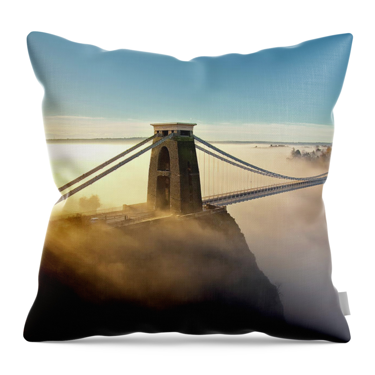 Tranquility Throw Pillow featuring the photograph Clifton Suspension Bridge by Paul C Stokes