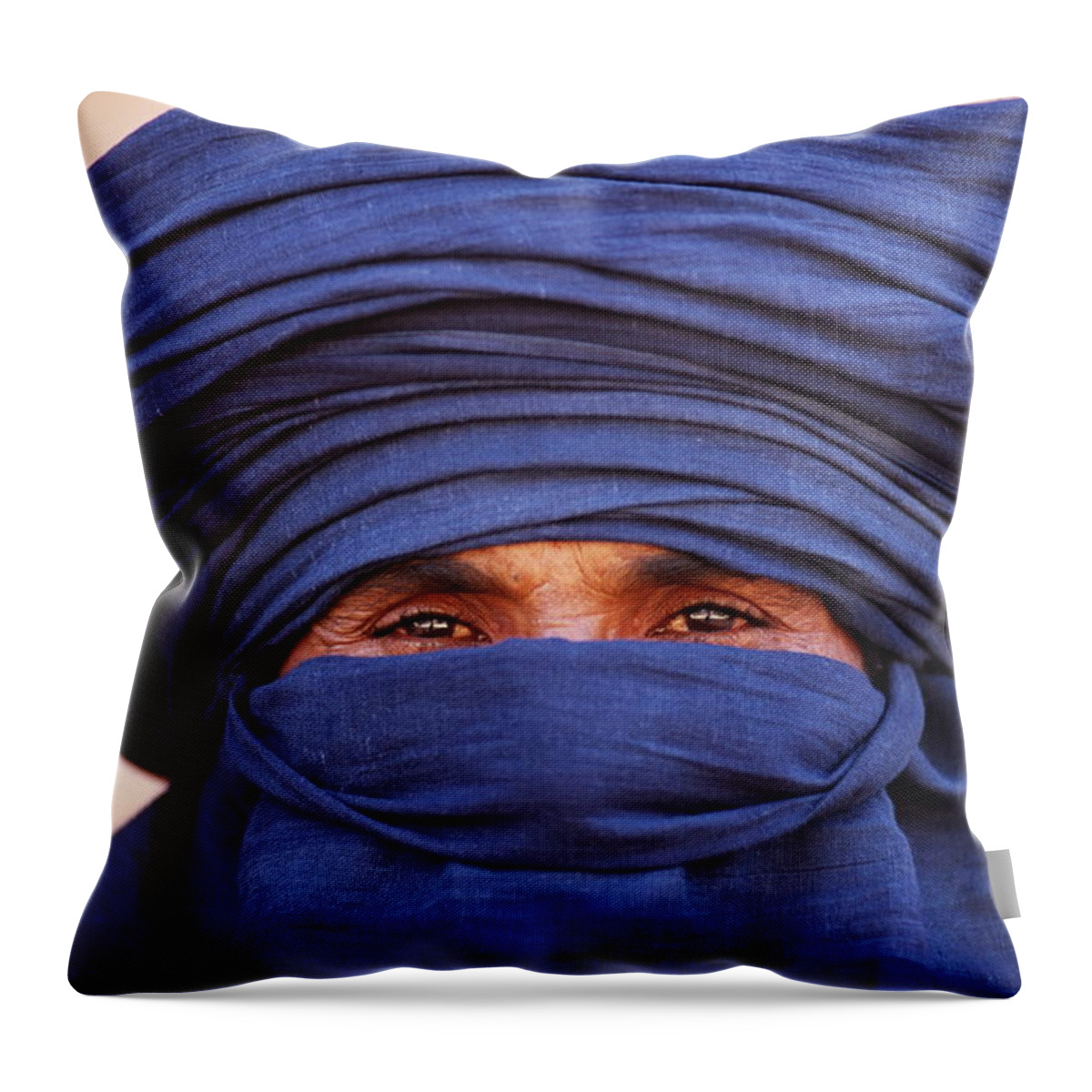 People Throw Pillow featuring the photograph Close-up Of Tuareg, Sahara, Algeria by Frans Lemmens