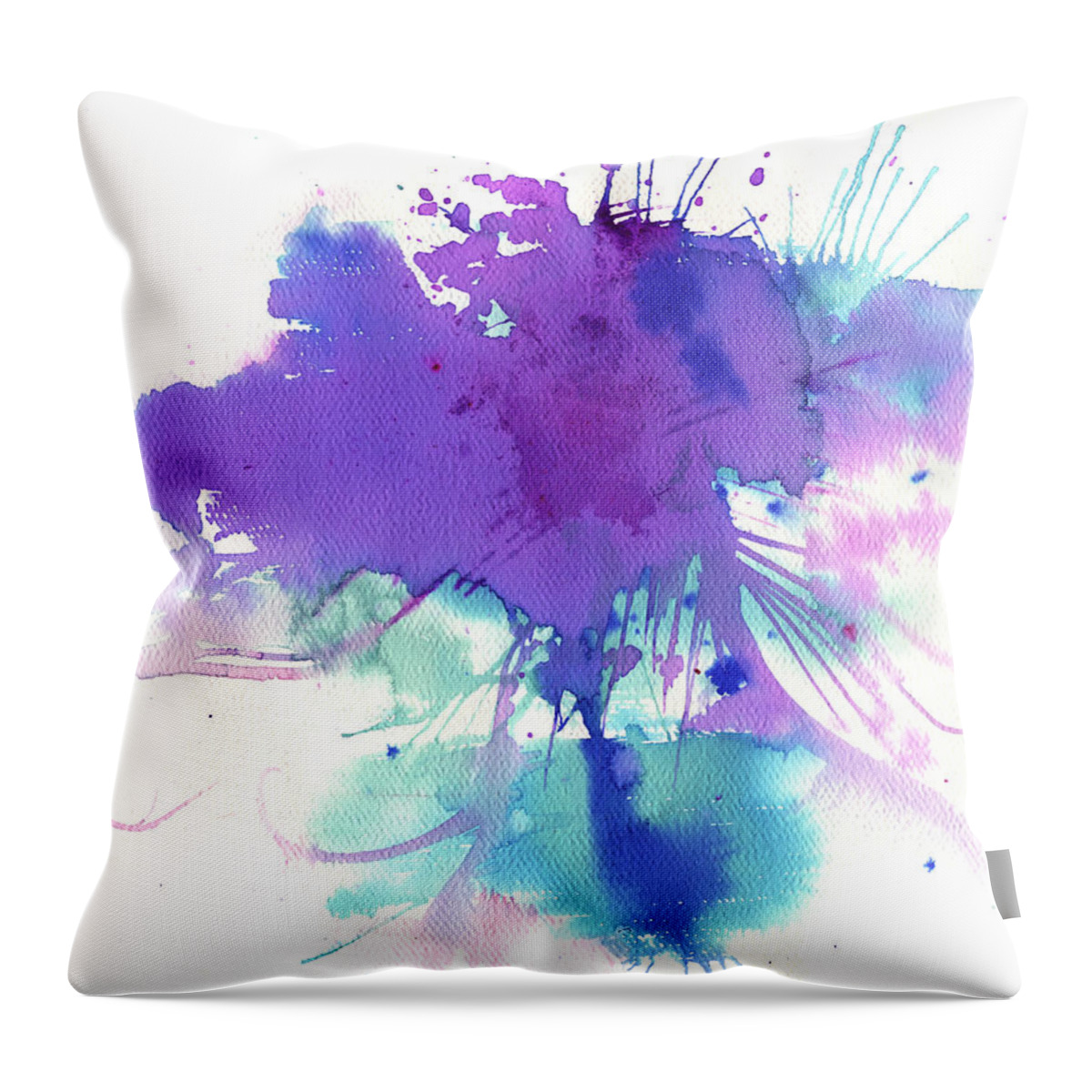 Watercolor Painting Throw Pillow featuring the digital art Cloudburst by Stereohype