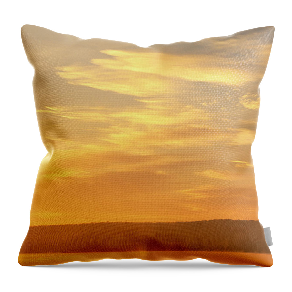 Loch Raven Throw Pillow featuring the photograph Clouds Above Water, Sunrise by Tony Sweet