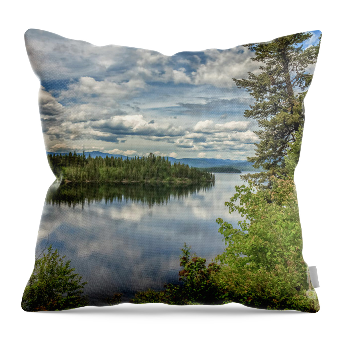Priest Lake Throw Pillow featuring the photograph Clouds Over Priest Lake by Robert Bales