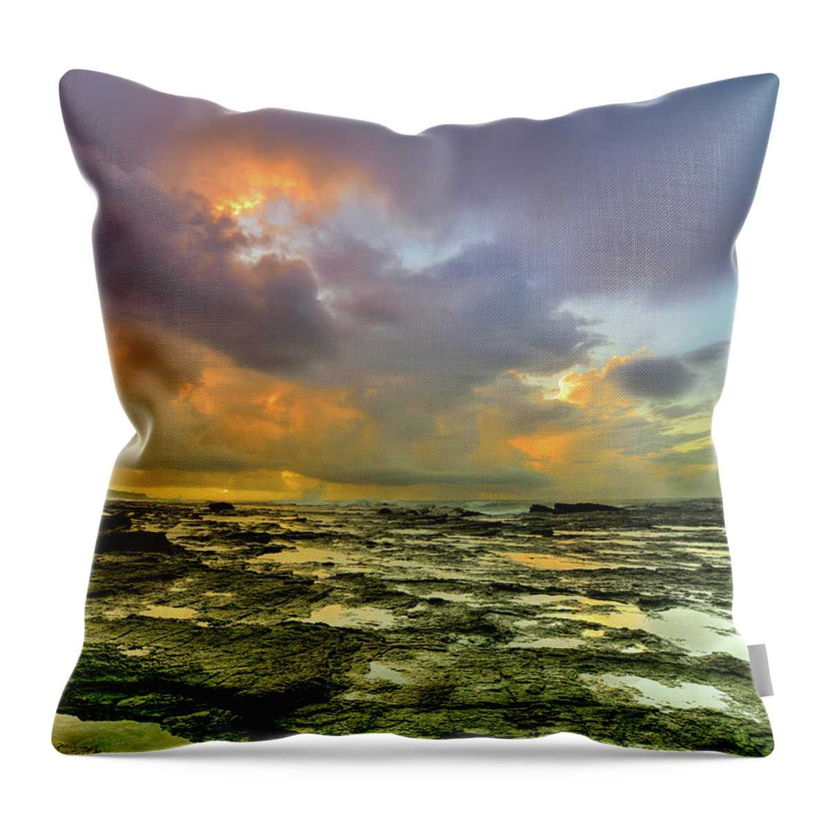 Scenics Throw Pillow featuring the photograph Cloudscape At Sea Side by Taiwan Nans0410