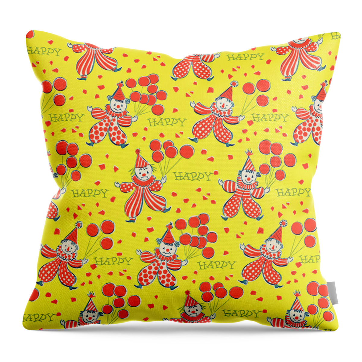 Background Throw Pillow featuring the drawing Clown pattern by CSA Images
