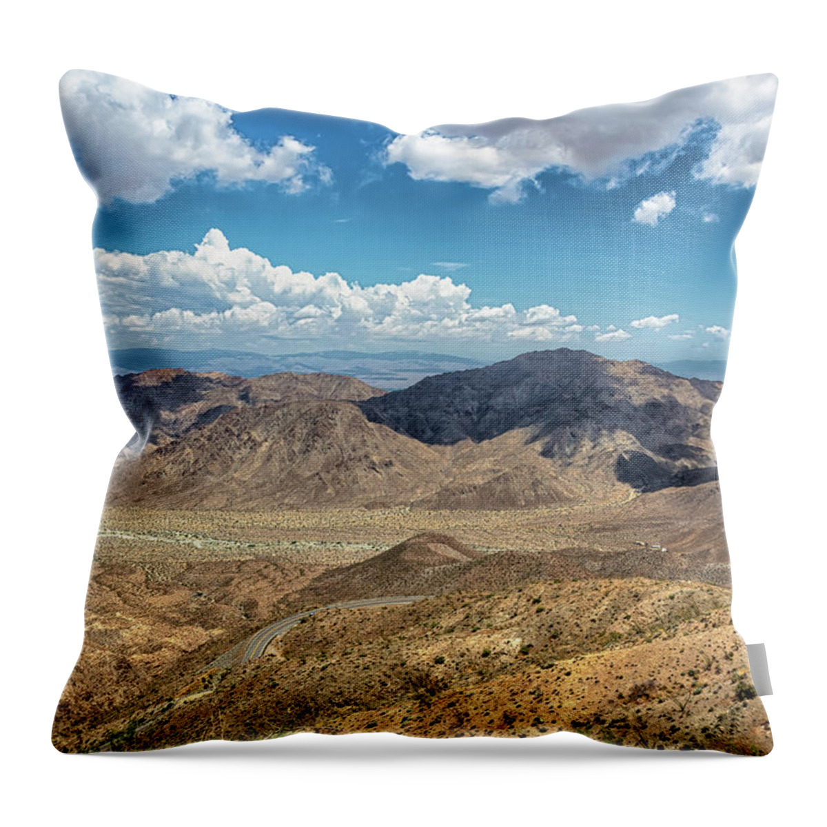 Vista Throw Pillow featuring the photograph Coachella Valley Vista Point by Alison Frank