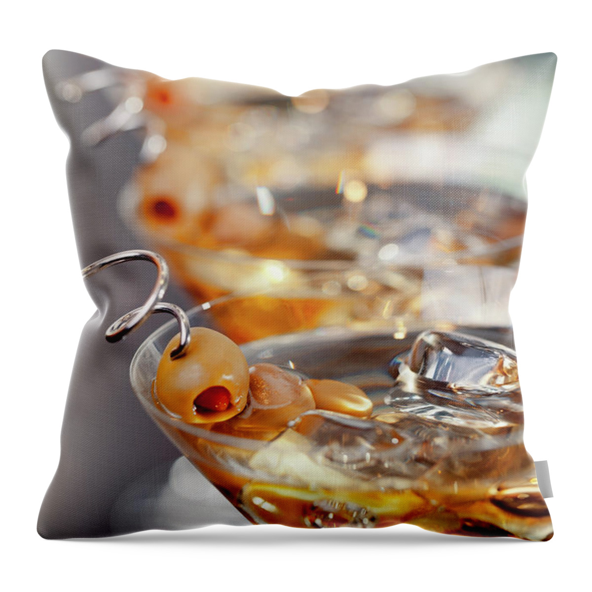 Cool Attitude Throw Pillow featuring the photograph Cocktails Collection - Martini by Ivanmateev