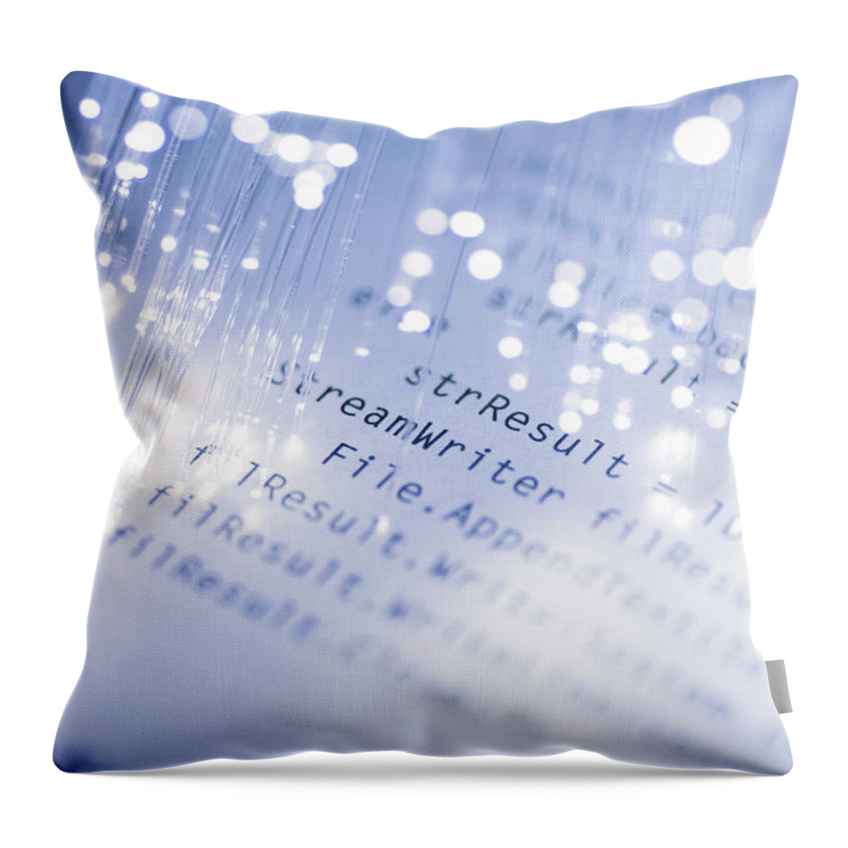 Expertise Throw Pillow featuring the photograph Code & Fiber Optics by The-tor