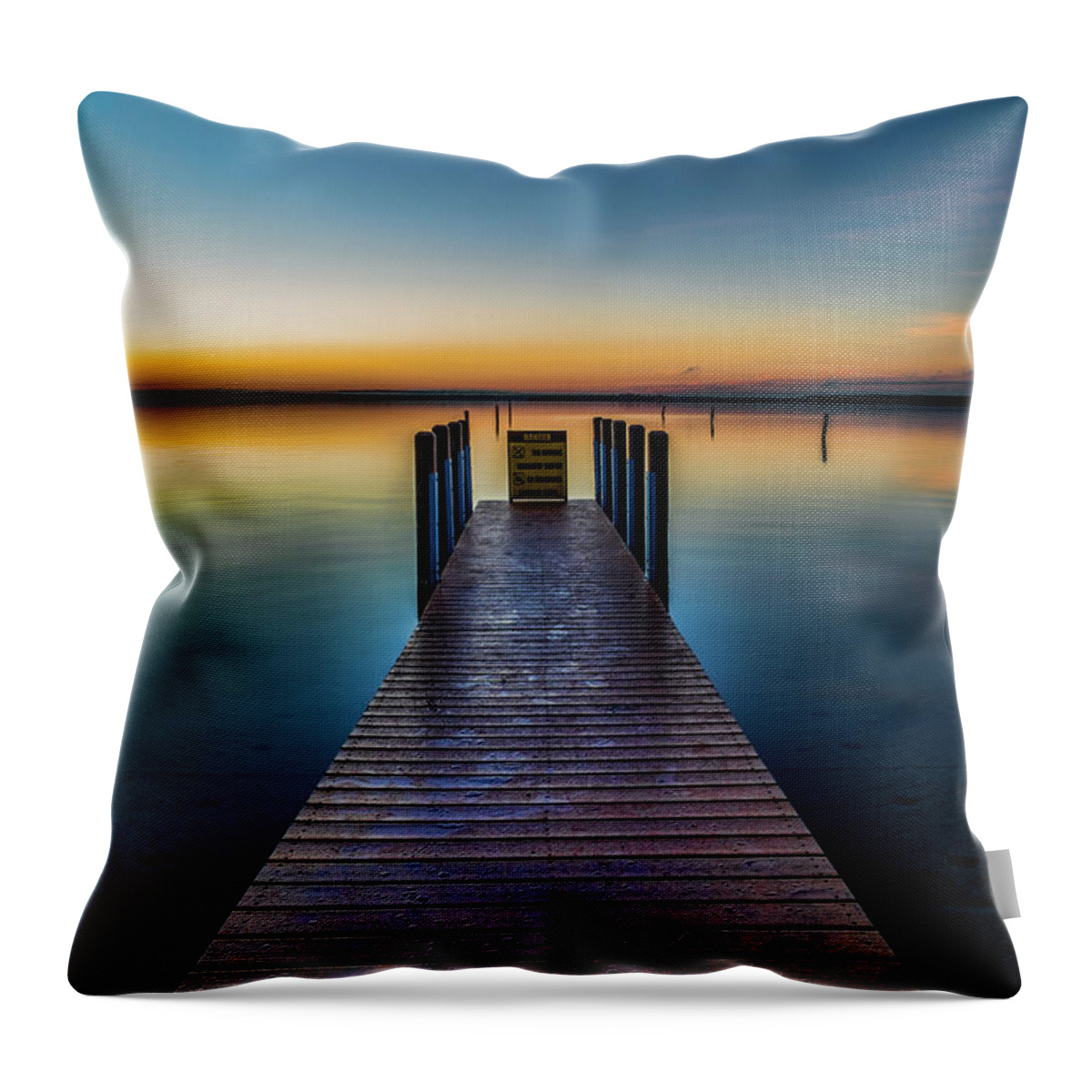 Higgins Lake Throw Pillow featuring the photograph Coffee at Sunrise by Joe Holley