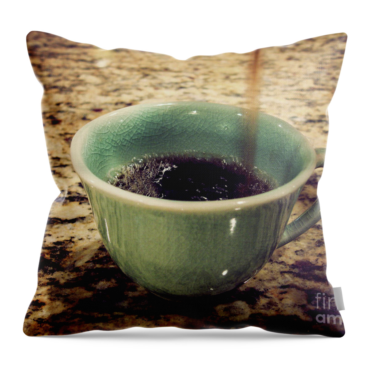 California Throw Pillow featuring the photograph Coffee Being Poured Into Cup by Shari Weaver Photography