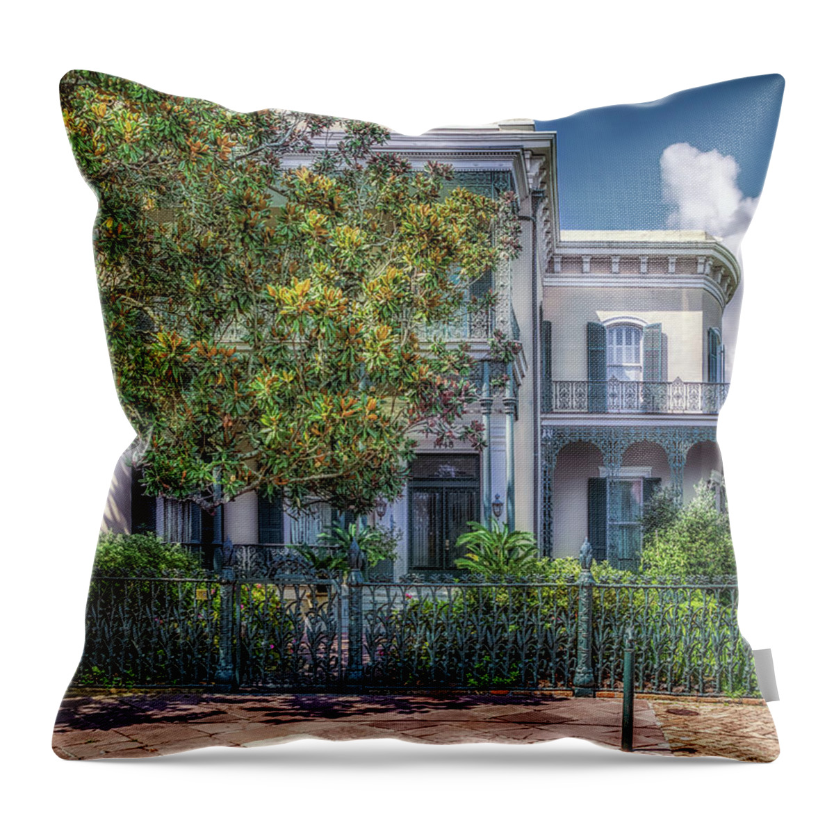 Garden District Throw Pillow featuring the photograph Colonel Short's Villa by Susan Rissi Tregoning