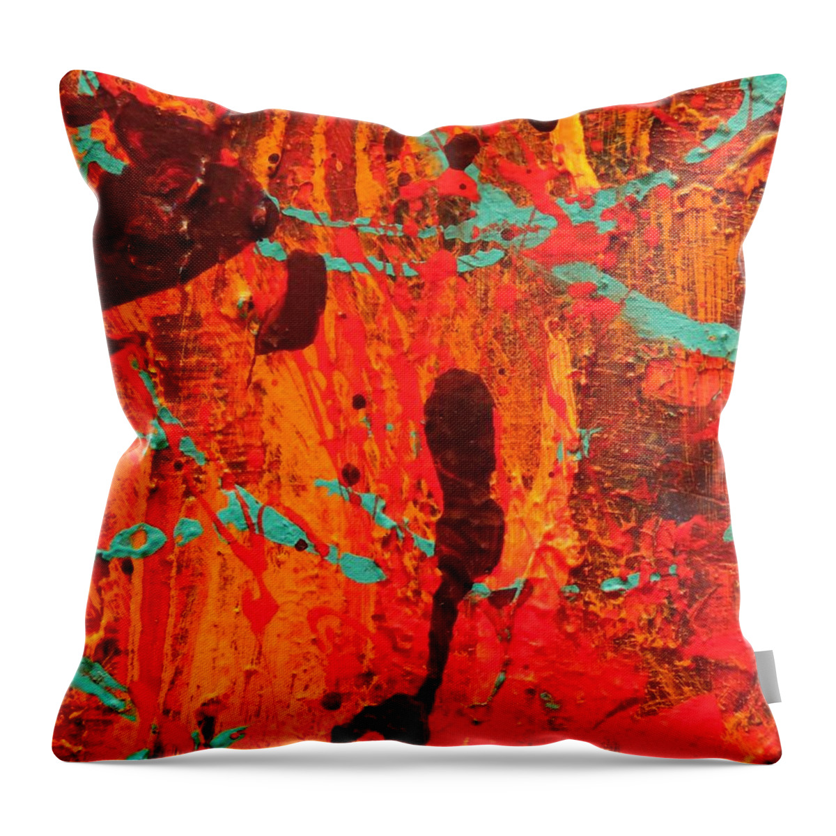 Color Festiva Throw Pillow featuring the painting Color Festiva by Bill Tomsa