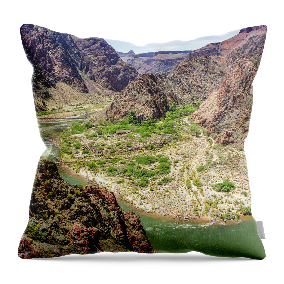 Arizona Throw Pillow featuring the photograph Colorado River from South Kaibab Trail by Dawn Richards