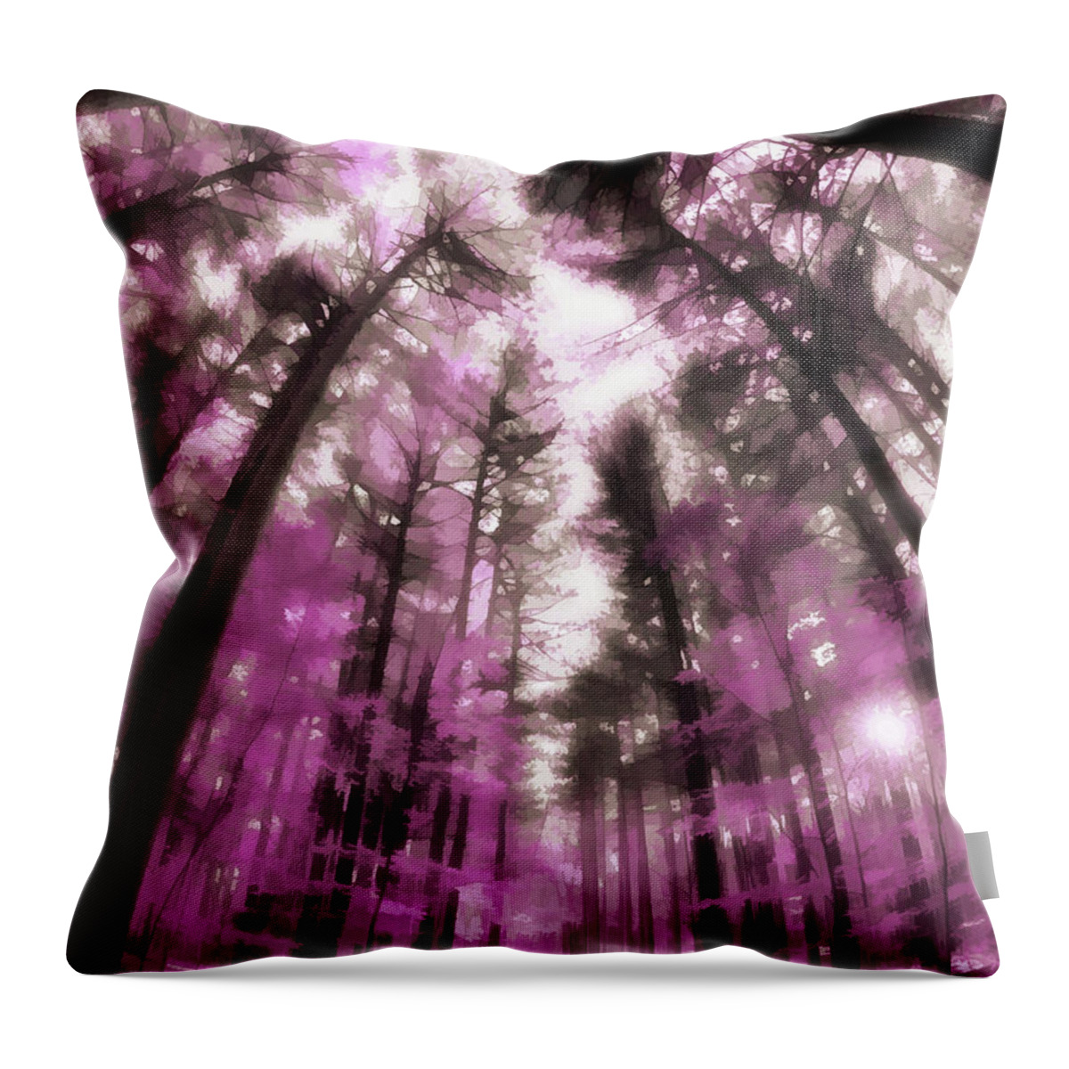  Throw Pillow featuring the digital art Colorful Trees III by Tina Baxter