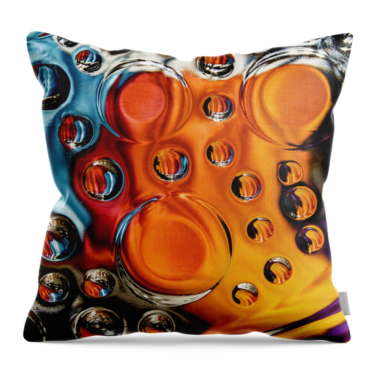 Abstract Throw Pillow featuring the photograph Colors in Vitro by Silvia Marcoschamer