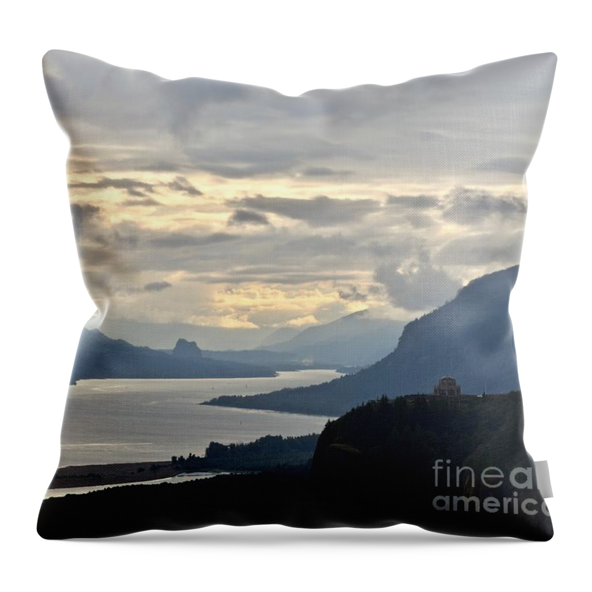 Columbia River Gorge National Scenic Area Throw Pillow featuring the photograph Columbia River Gorge, Oregon by Ron Long