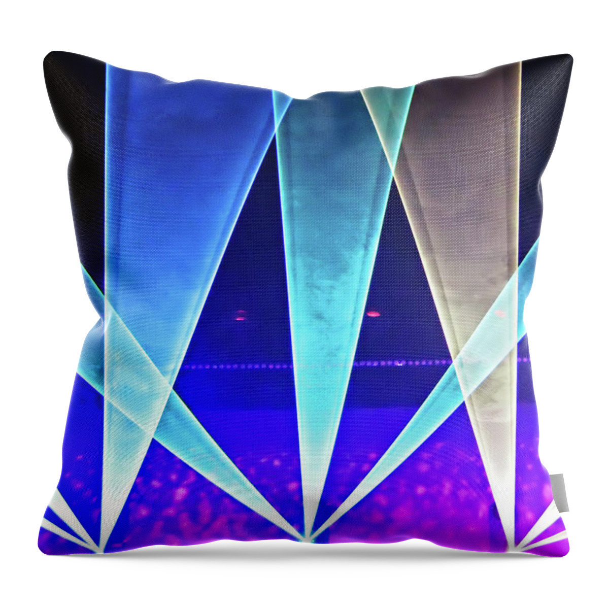 Concert Throw Pillow featuring the digital art Concert Lights by Ellen Van Bodegom