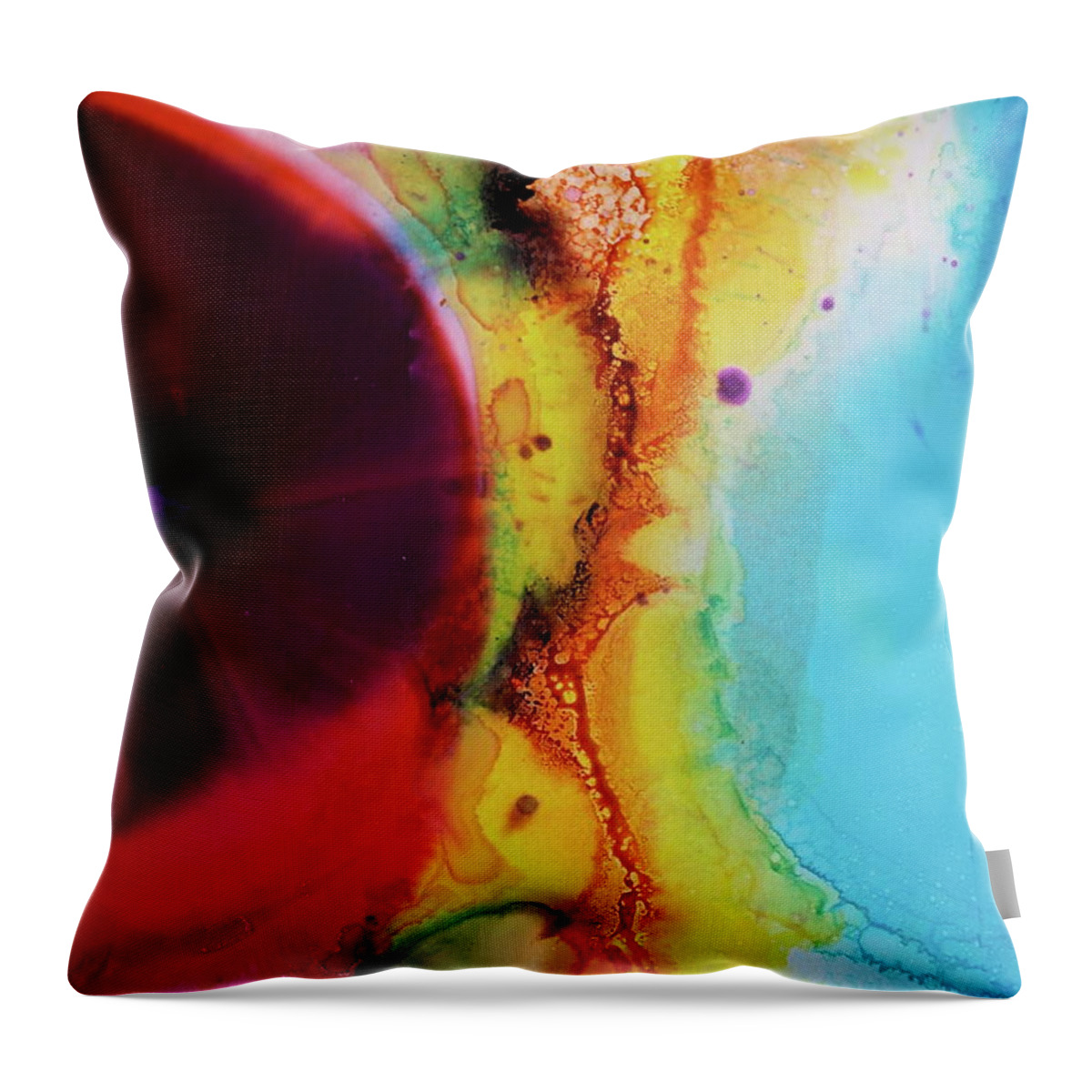 Alcohol Ink Throw Pillow featuring the painting Conjunction by Michele Myers