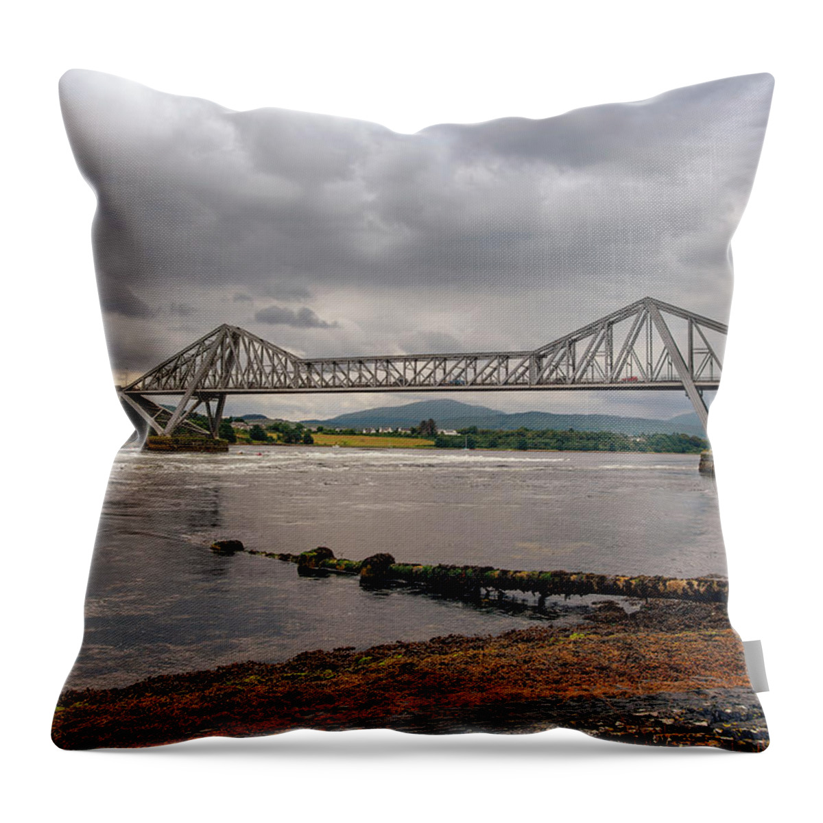 Connel Bridge Throw Pillow featuring the photograph Connel Bridge by Ray Devlin