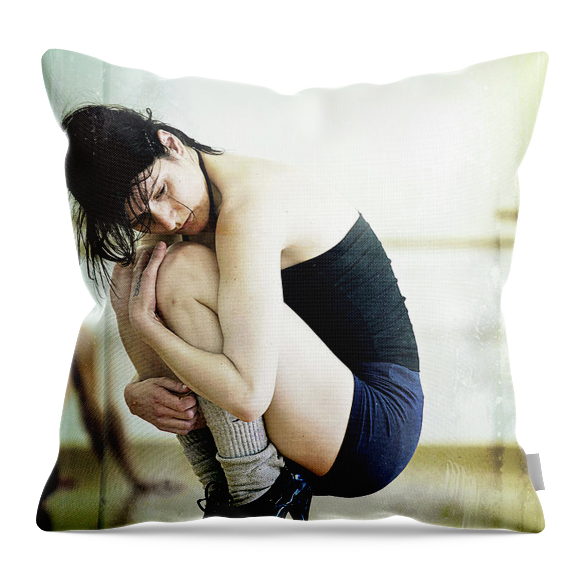 People Throw Pillow featuring the photograph Contemporary Dancer by Alexpaillon