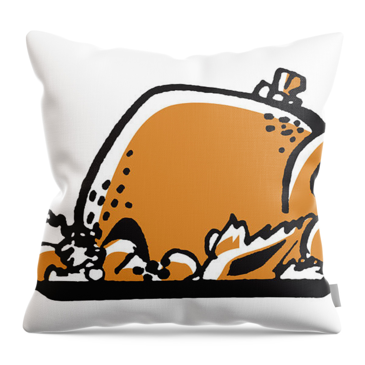 Animal Throw Pillow featuring the drawing Cooked Whole Bird on a Platter by CSA Images