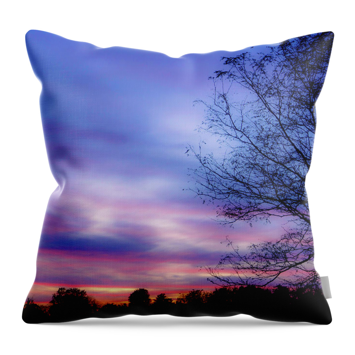 Sunset Throw Pillow featuring the photograph Cotton Candy Sunset in October by Jason Fink