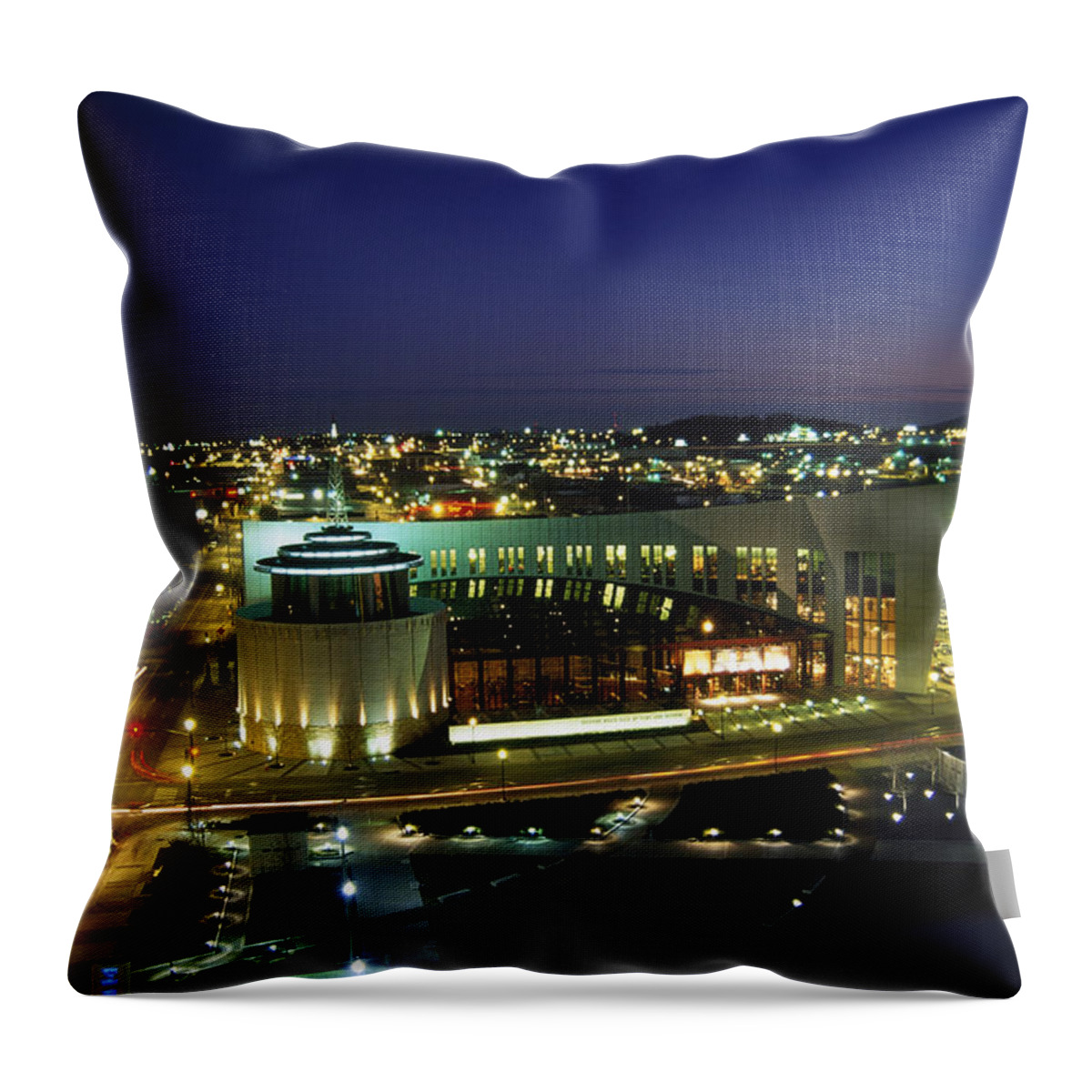 Music Throw Pillow featuring the photograph Country Music Hall Of Fame Museum by Barry Winiker
