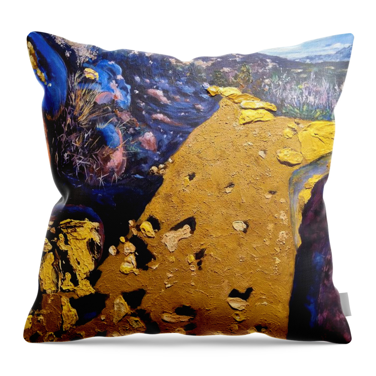 Nature’s Beauty Throw Pillow featuring the painting Cowles Mountain by Ray Khalife