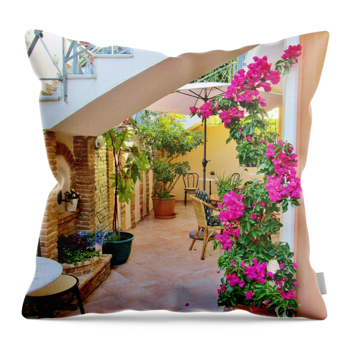 Parga Throw Pillow featuring the photograph Cozy corners by Rosita Larsson