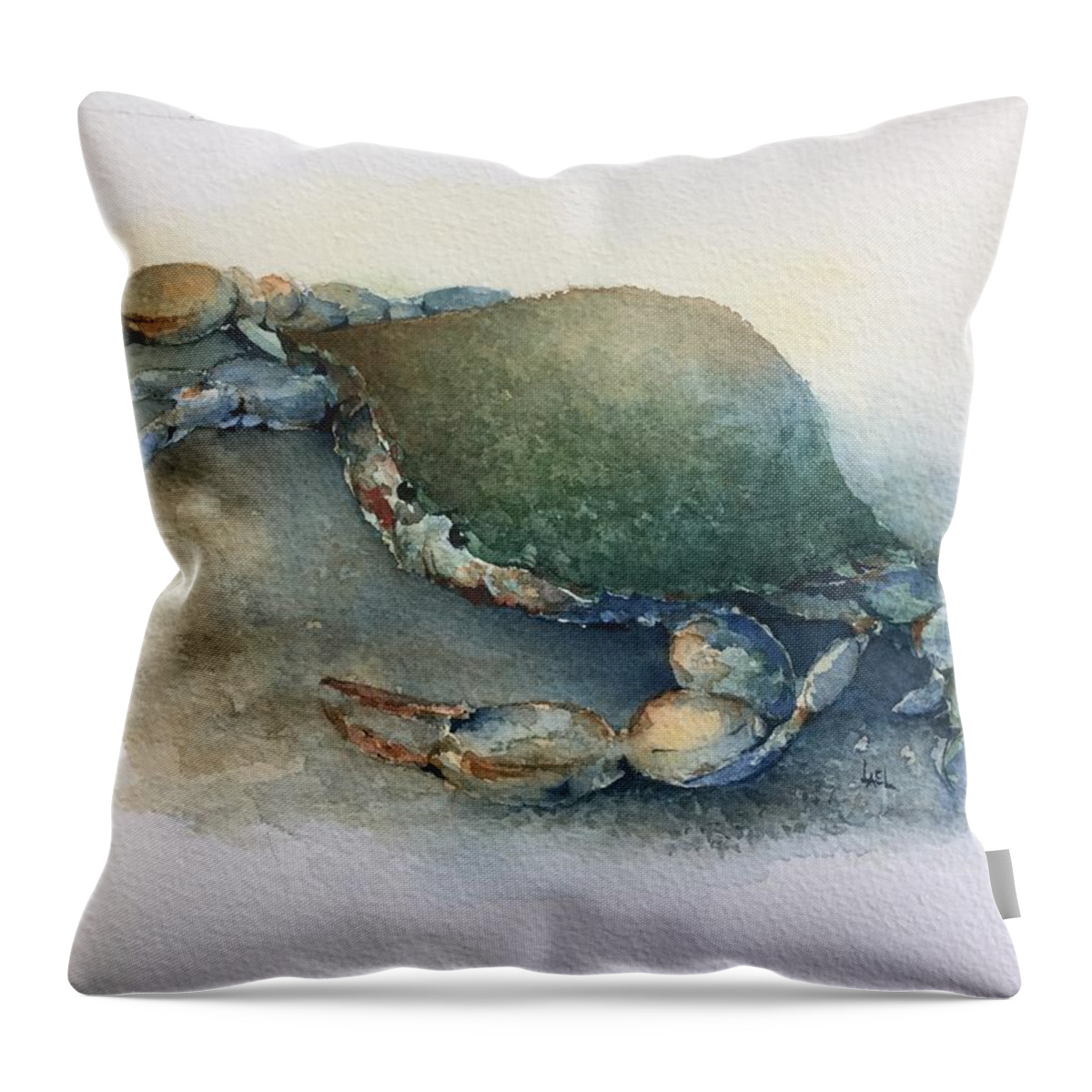 Crab Throw Pillow featuring the painting Crab by Lael Rutherford