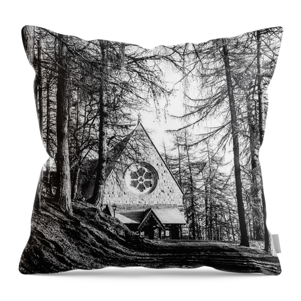 Aberdeenshire Throw Pillow featuring the photograph Crathie Church Landscape by Tanya C Smith