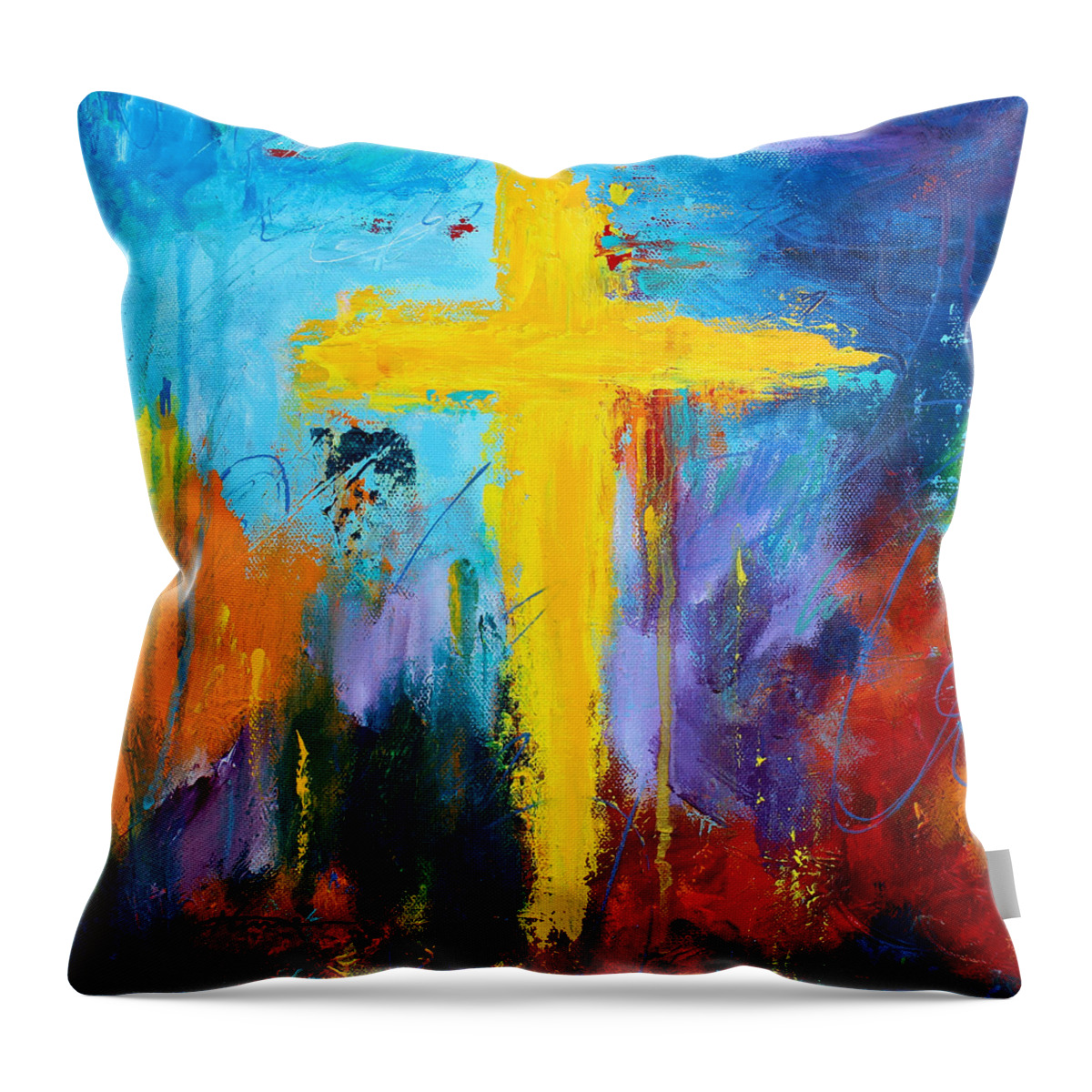 Texture Throw Pillow featuring the painting Cross No.8 by Kume Bryant