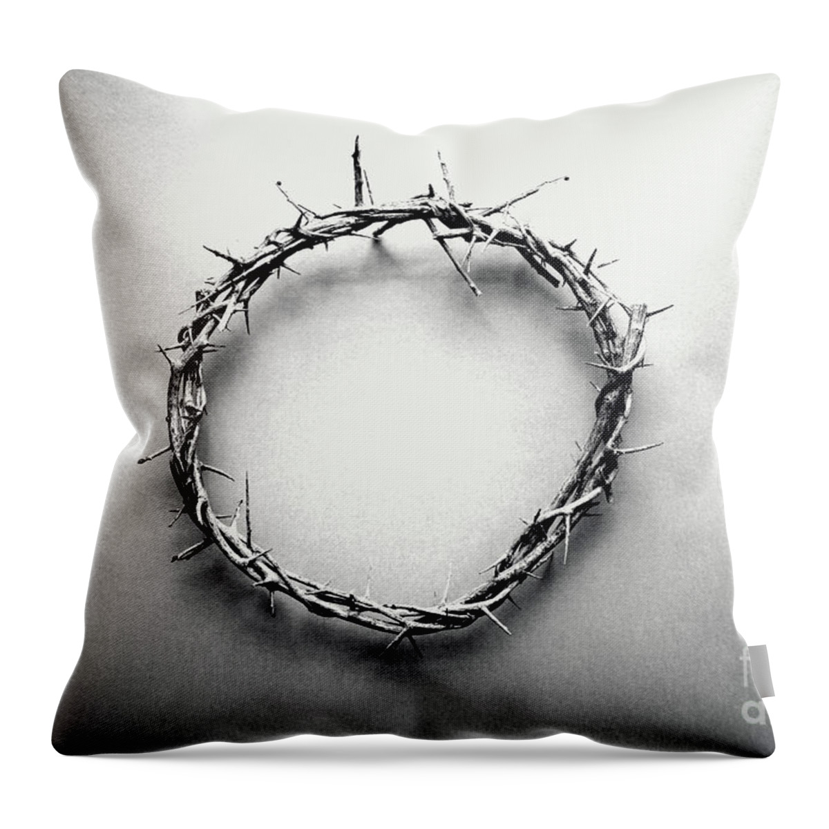 Crown Of Thorns Throw Pillow featuring the photograph Crown of Thorns in Black and White by Stephanie Frey