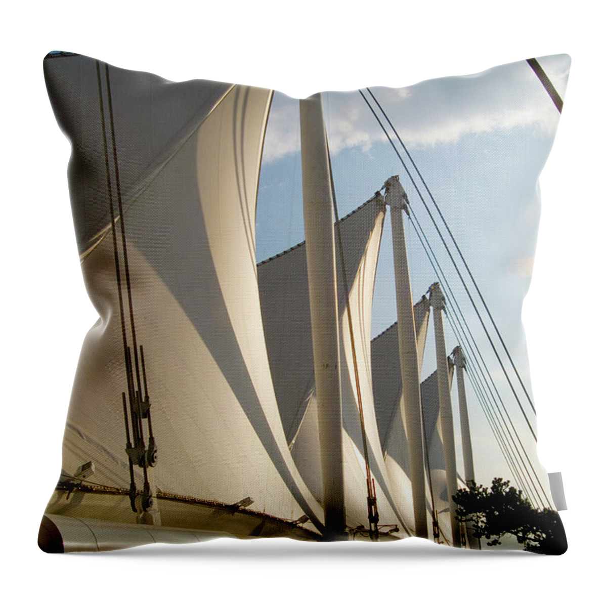 Estock Throw Pillow featuring the digital art Cruise Ship Terminal In Canada by J.b. Grant