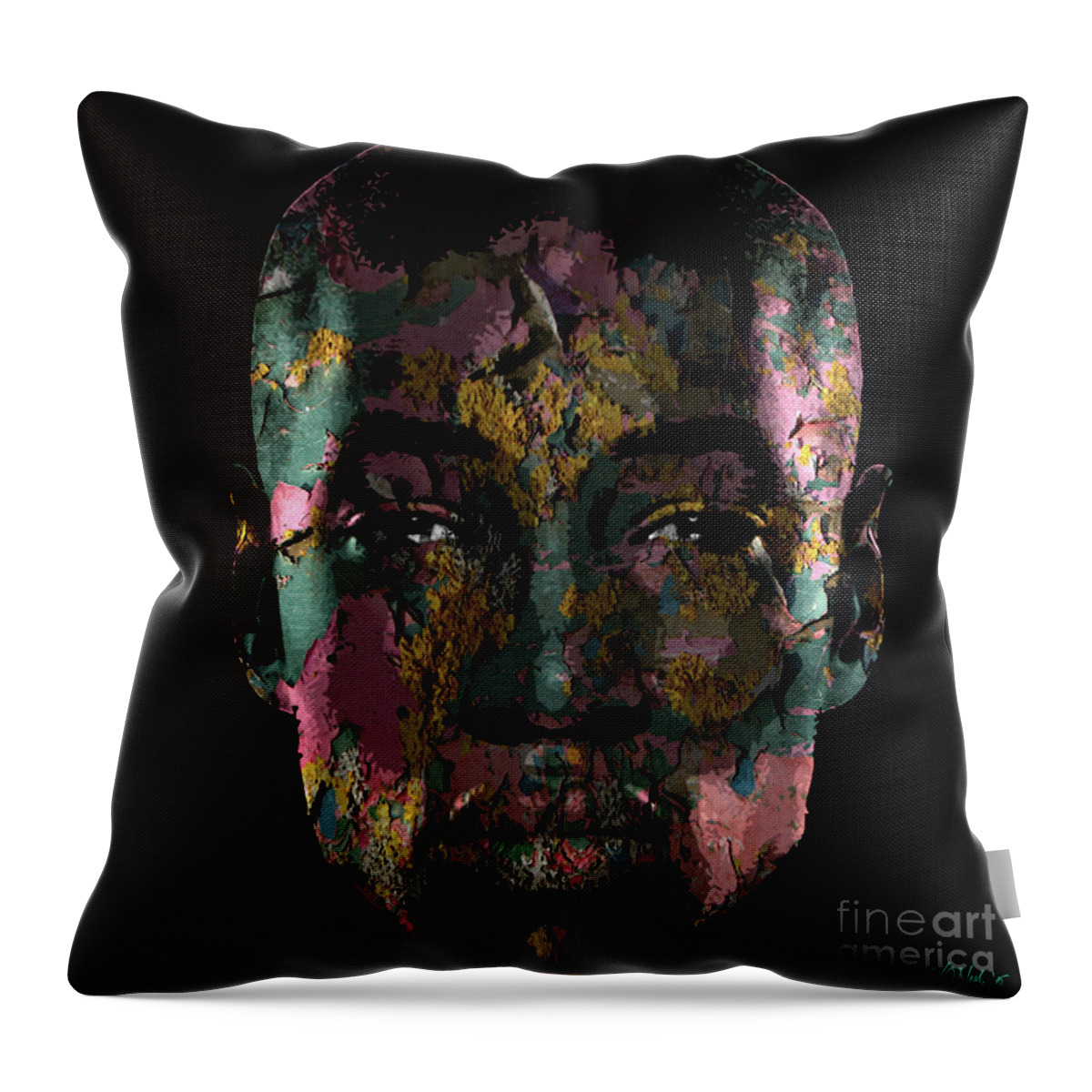 Faces Throw Pillow featuring the digital art Cryptofacia 3 - James by Walter Neal