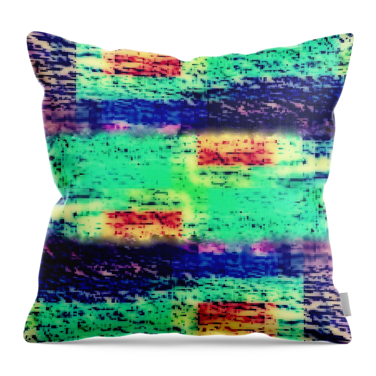 Cubic Throw Pillow featuring the digital art Cubic, Blue, Highways, Rivers, Sunset by Scott S Baker